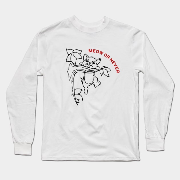 Cat's Meow or Never: Whisker-twitching Fashion Fun! Long Sleeve T-Shirt by Salaar Design Hub